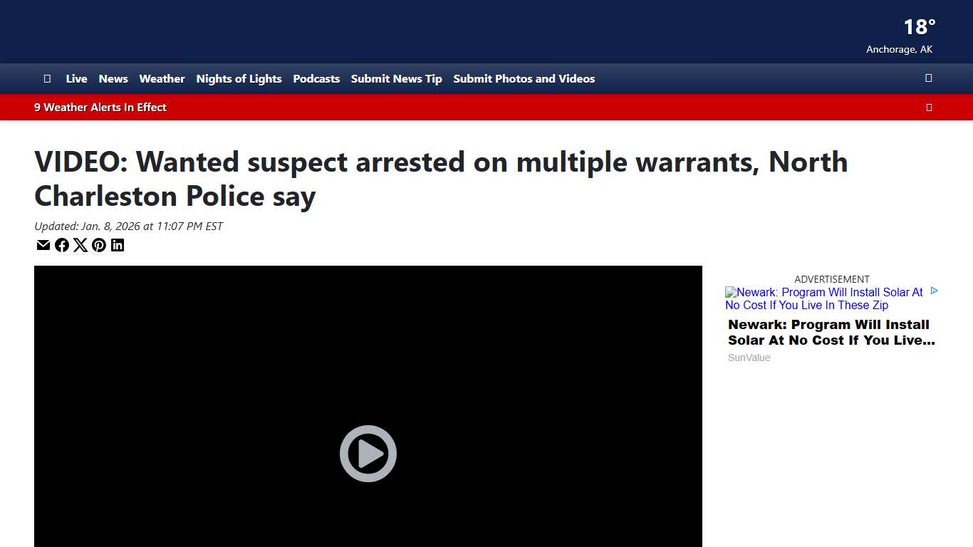 VIDEO: Wanted suspect arrested on multiple warrants, North Charleston Police say